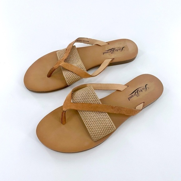 Lucky Brand Tan Gold Sandals Size 5.5 M - Picture 1 of 8